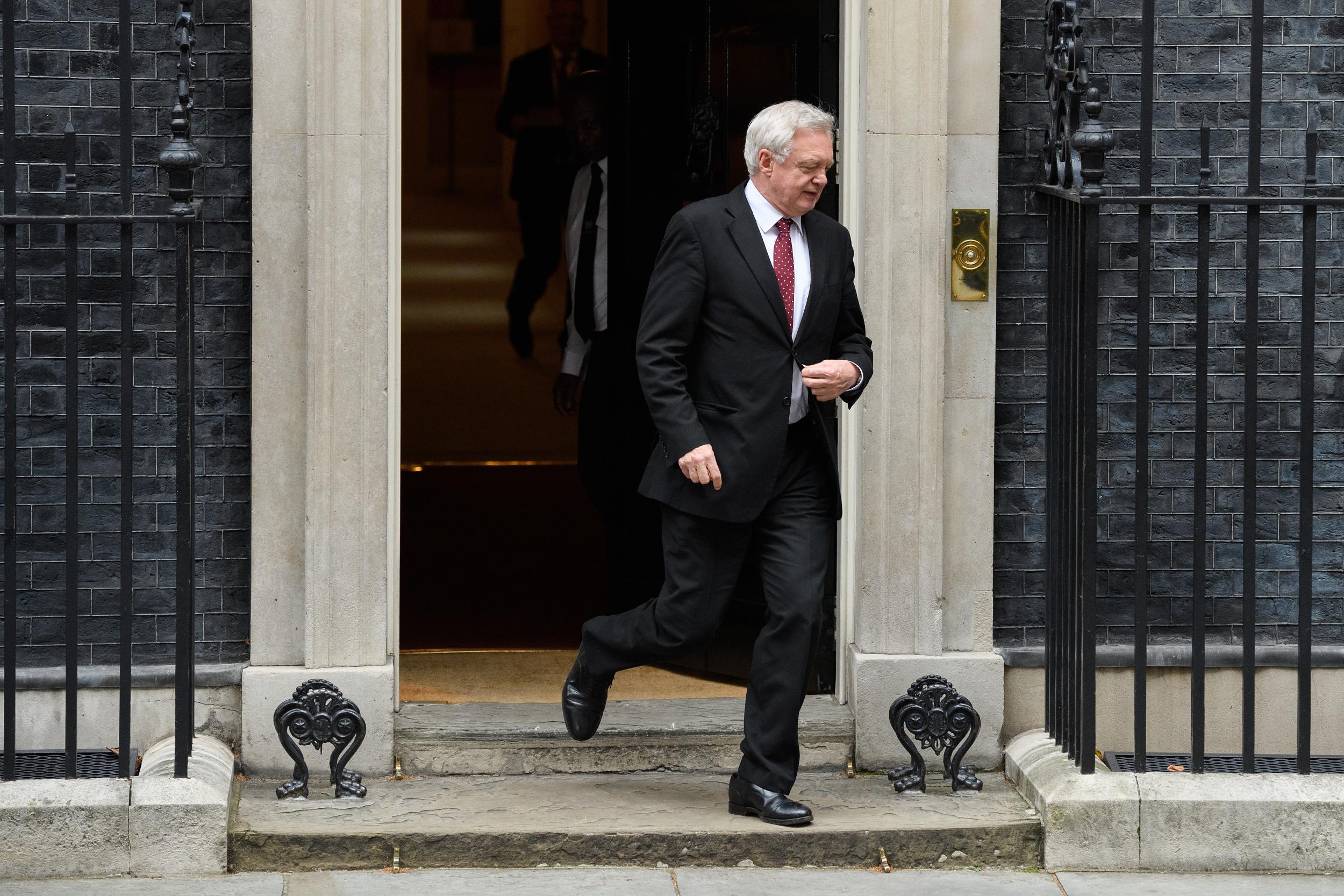 Brexit Secretary David Davis leaves Downing Street
