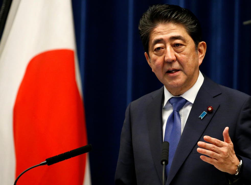 Japan's Prime Minister Shinzo Abe announces a snap election during a news conference at his official residence in Tokyo