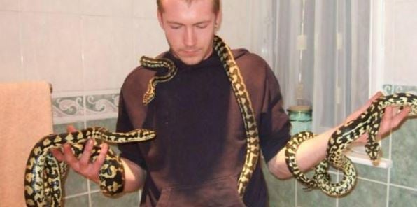 Dan Brandon holding snakes (Dan Brandon/Facebook )