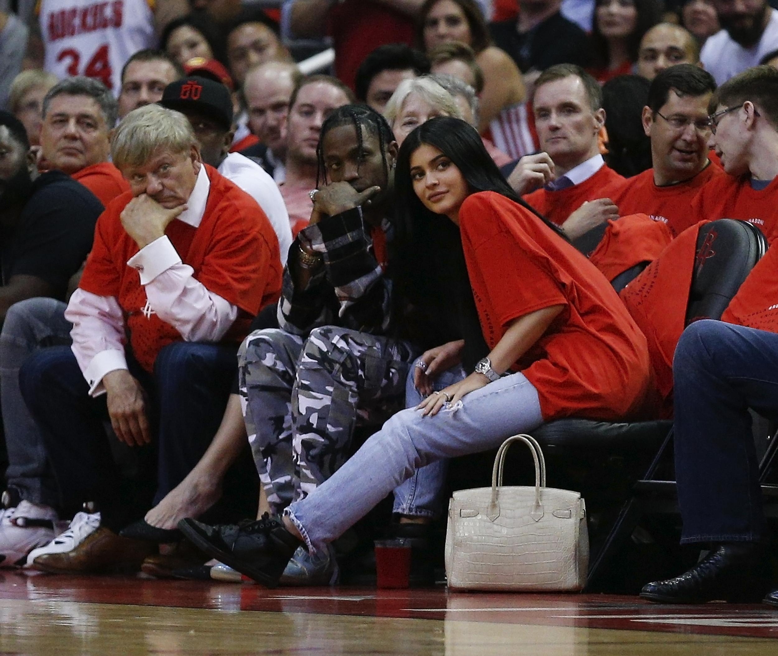 Kylie Jenner with boyfriend Travis Scott, who recently announced they are expecting
