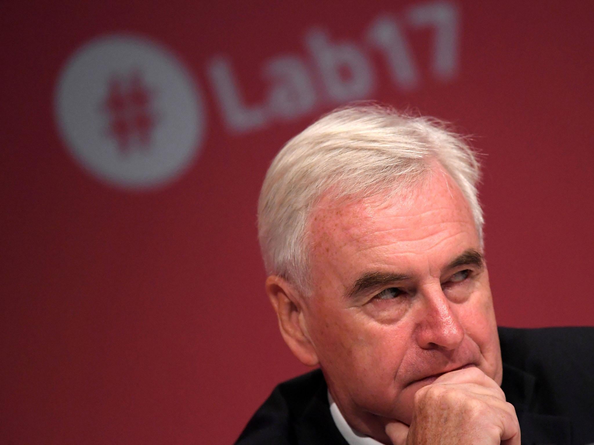 Shadow Chancellor John McDonnell