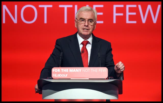 Shadow Chancellor John McDonnell at Labour's 2017 annual conference