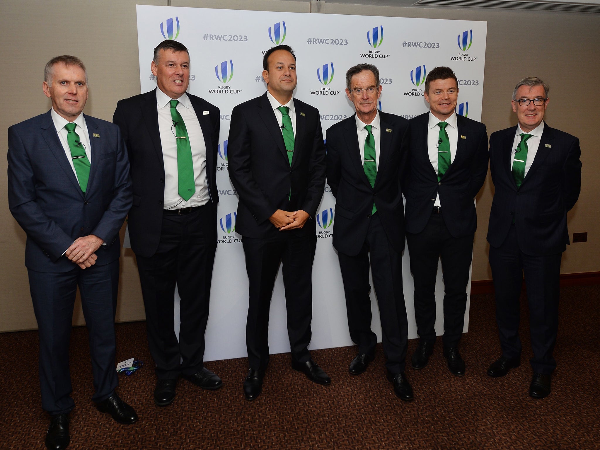 Ireland's 2023 Rugby World Cup bid team present their case in London on Monday