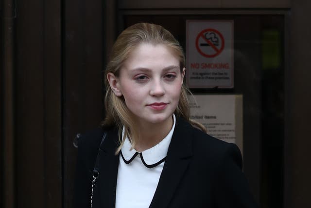 Oxford University student Lavinia Woodward leaving Oxford Crown Court where she has avoided prison after receiving a 10-month suspended jail sentence after she stabbed her boyfriend with a bread knife