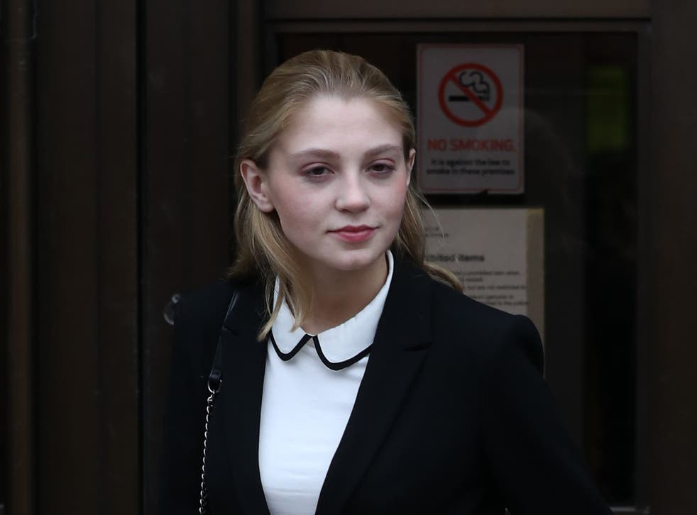 Oxford University student Lavinia Woodward leaving Oxford Crown Court where she has avoided prison after receiving a 10-month suspended jail sentence after she stabbed her boyfriend with a bread knife