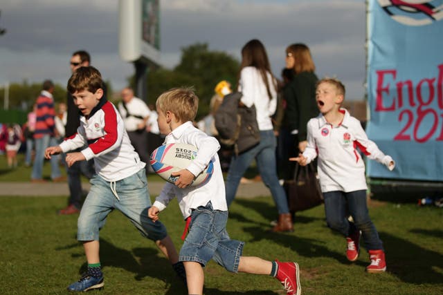 File photo: Children playing rugby at the Fanzone in Old Deer Park in Richmond, London
