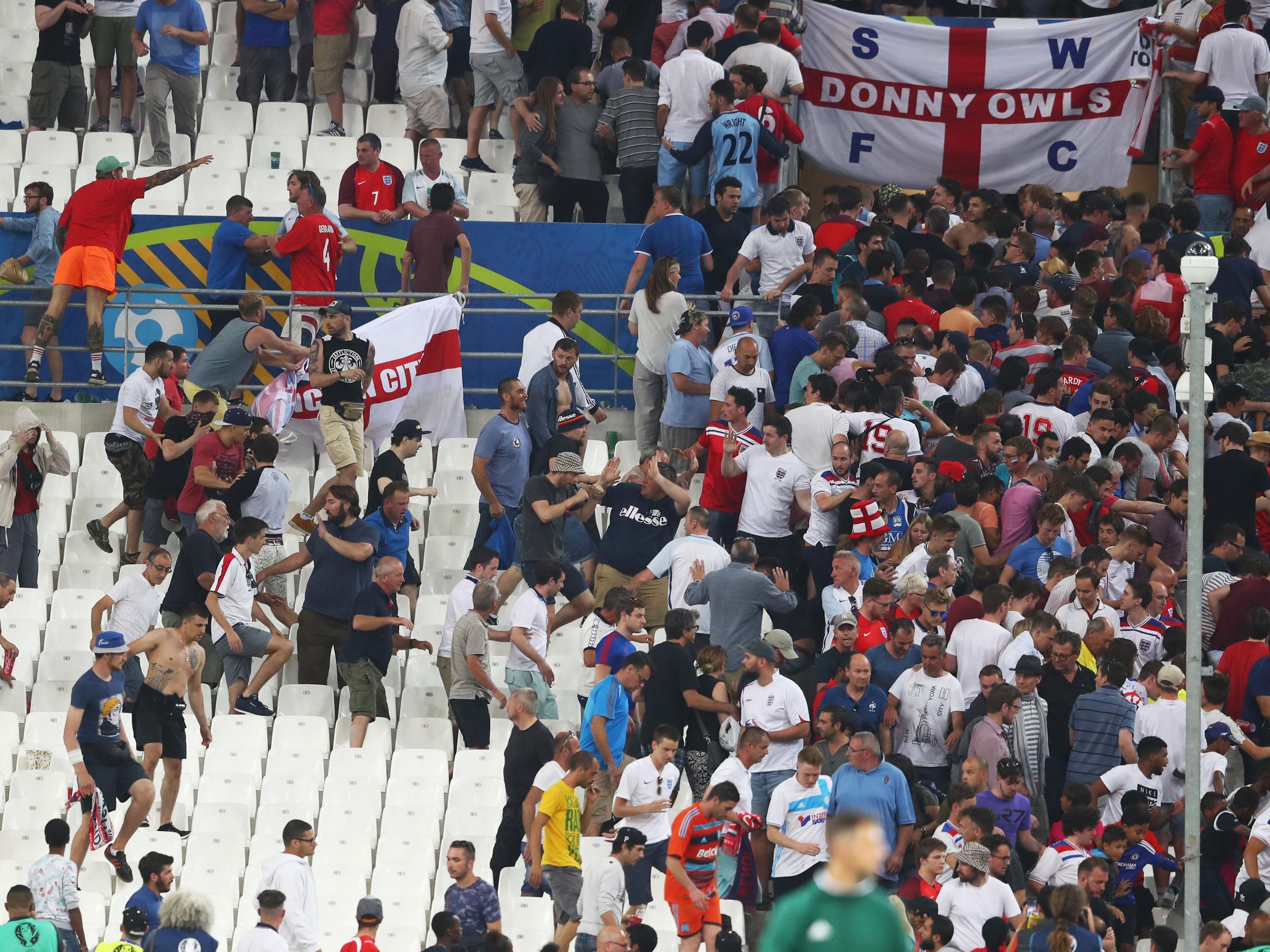 Fans clashed after the Euro 2016 match between England and Russia