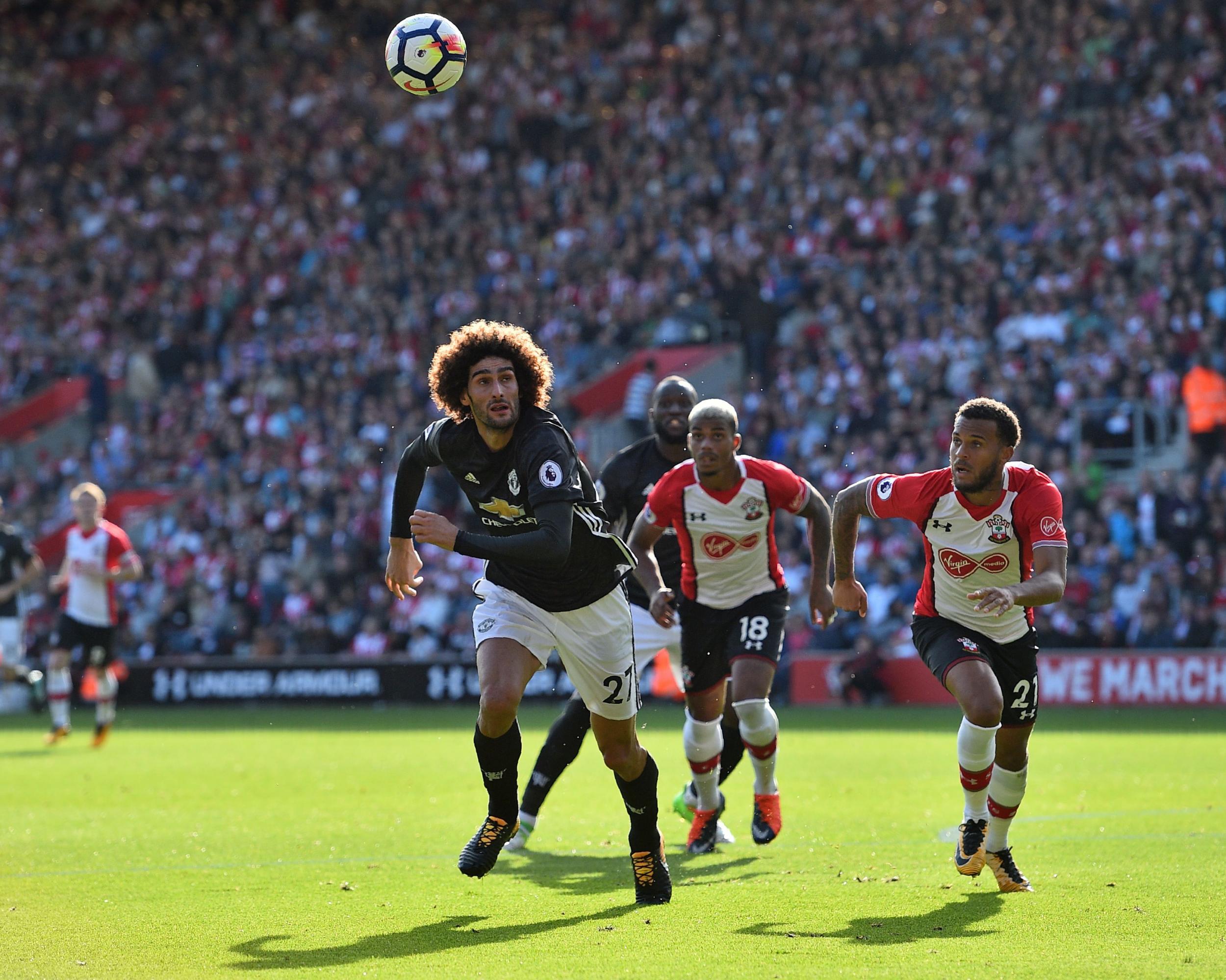 Fellaini was injured in Manchester United's win over Southampton this weekend