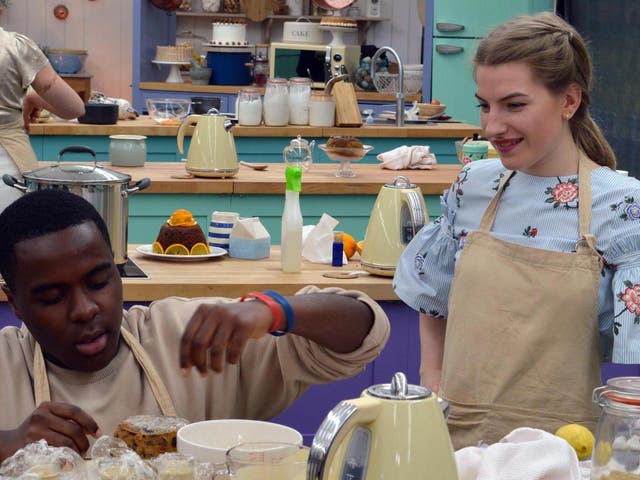 Liam and Julia work on their steamed puddings