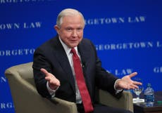 Georgetown law professors kneel in protest at Jeff Sessions speech