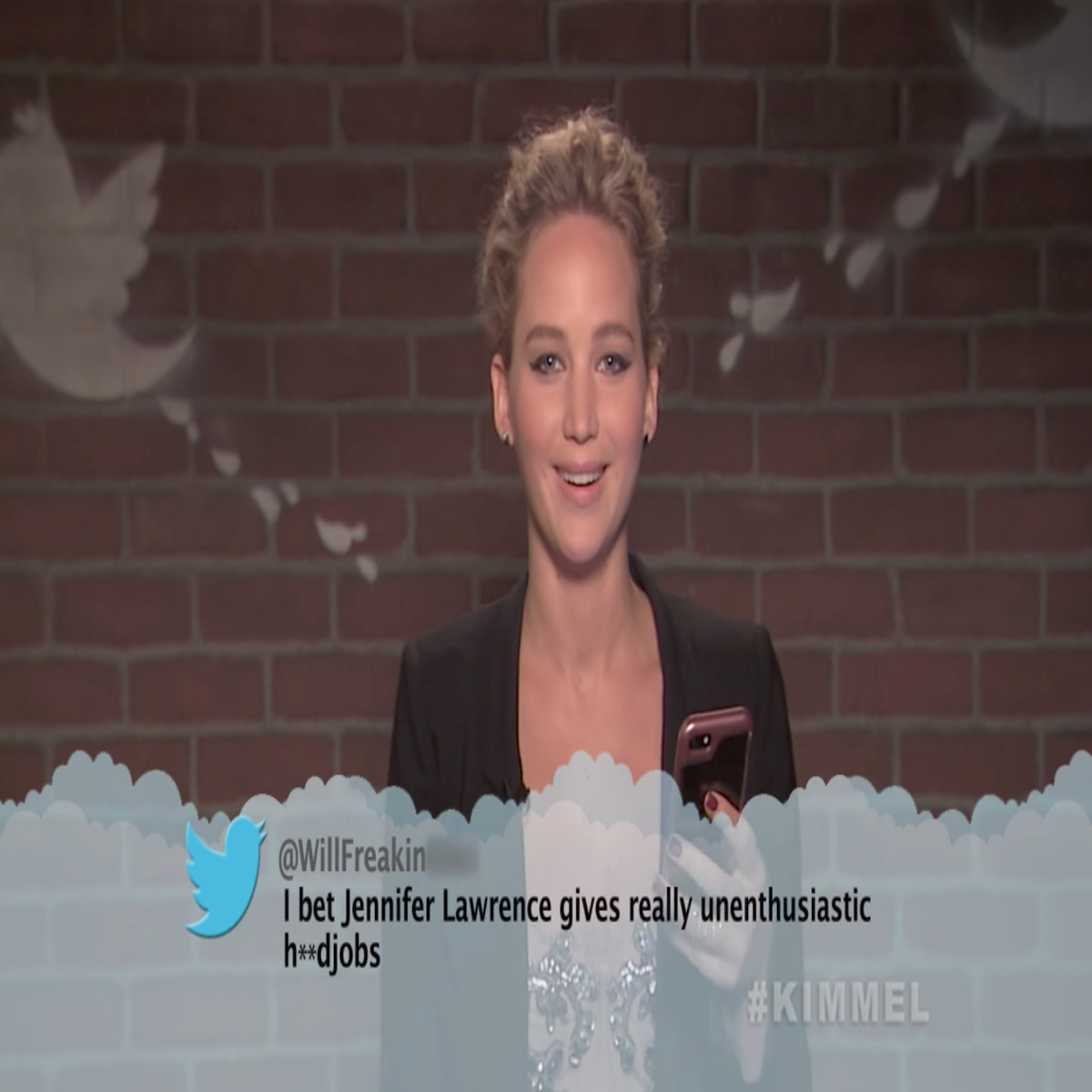 Jennifer Lawrence responds to mean tweet on Jimmy Kimmel | The Independent  | The Independent