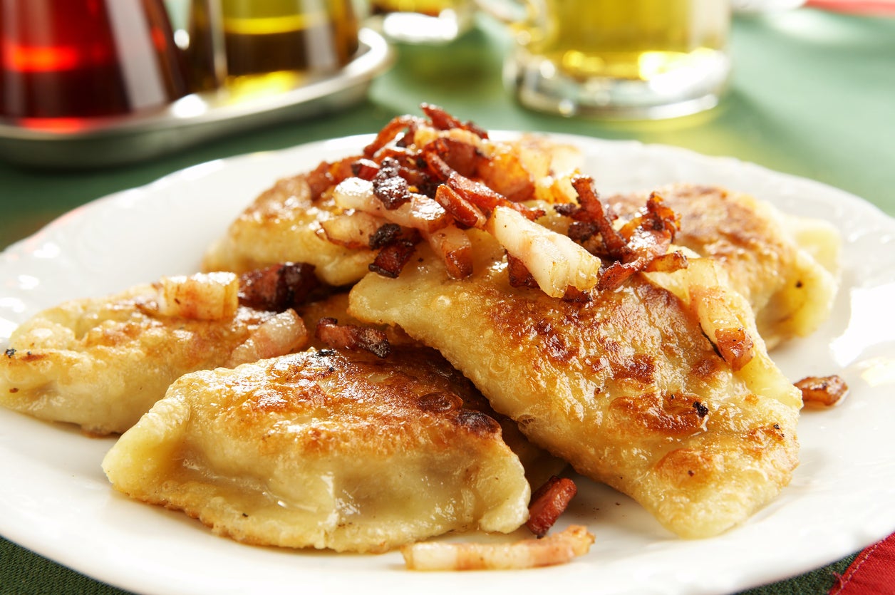 Pierogi are filled with wild mushrooms or spiced ground pork (Getty)