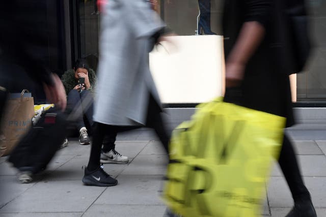 In October sales at clothing stores fell 1 per cent and there was a 3 per cent slump in household goods shops