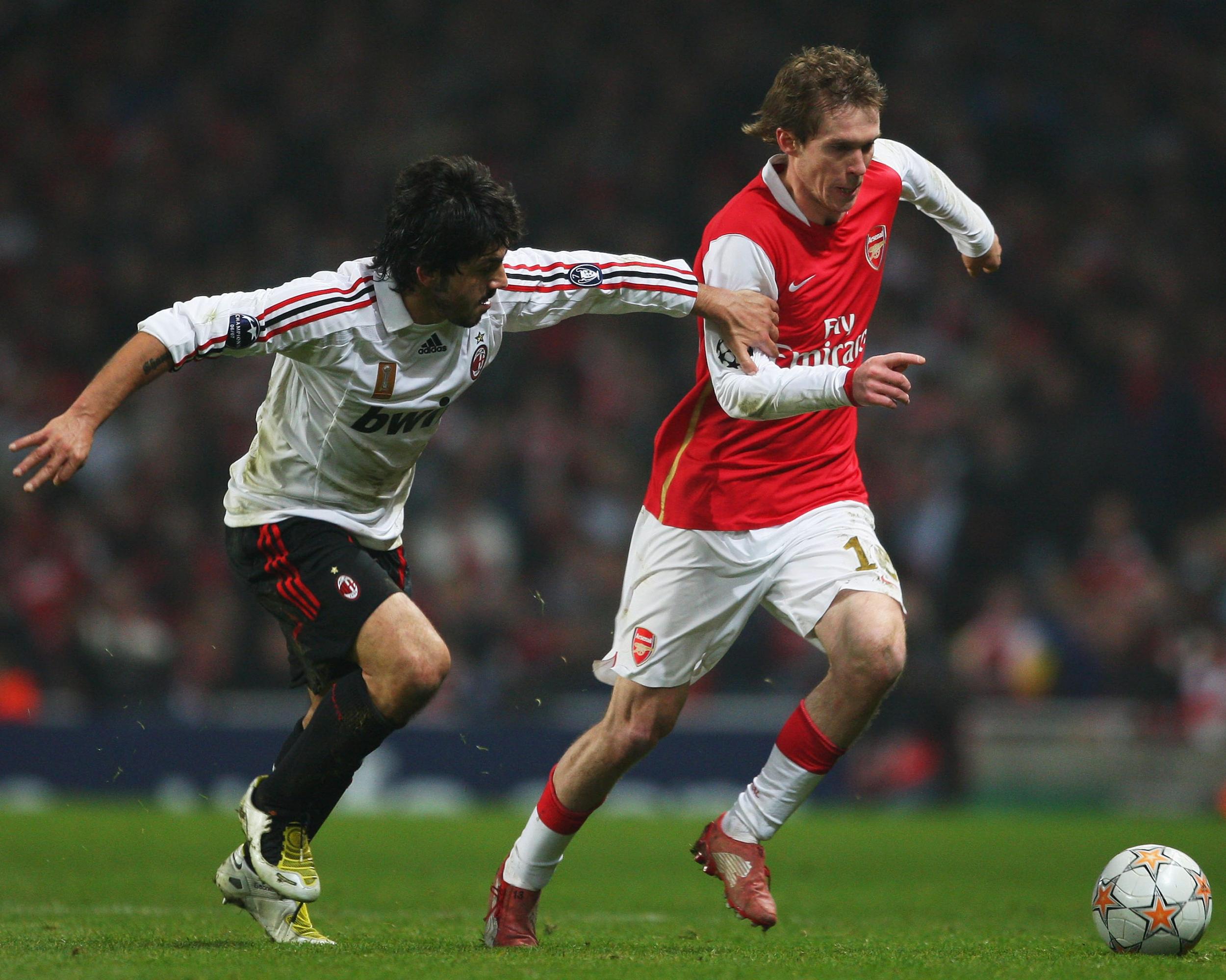 Hleb played for the Gunners in the Champions League