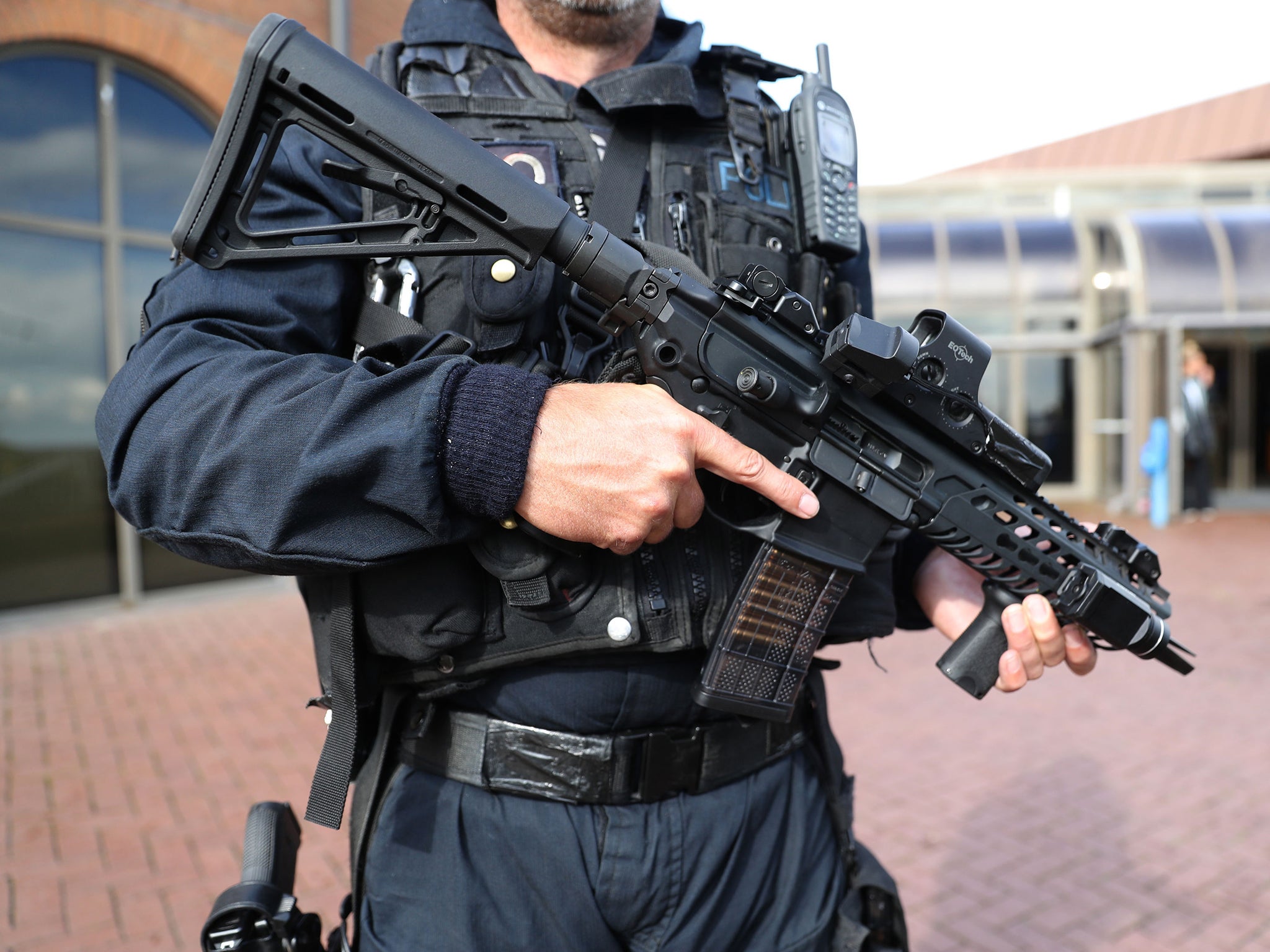 Dozens of armed police were deployed on the operation