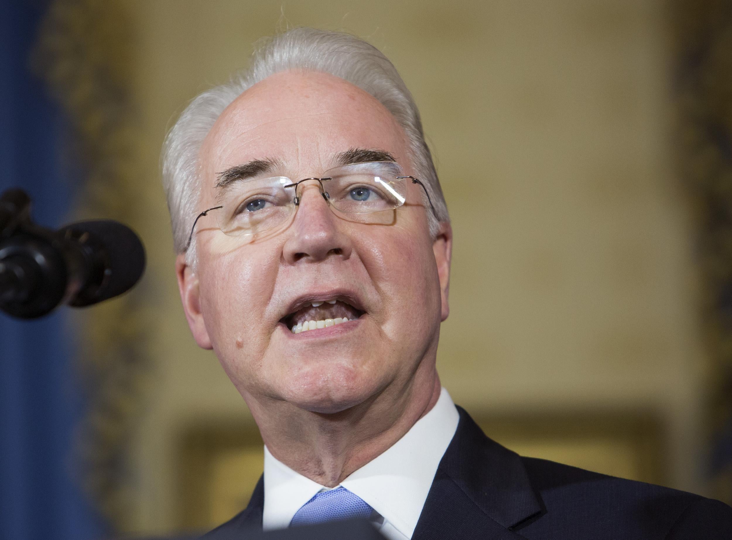 HHS Secretary Tom Price makes a statement on health care at The White House