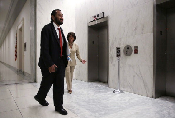 Rep. Al Green with Rep Maxine Waters, another fierce Trump critic, on June 28, 2013 in Washington, DC