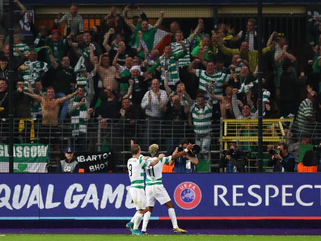Scott Sinclair celebrates scoring his side's third and final goal
