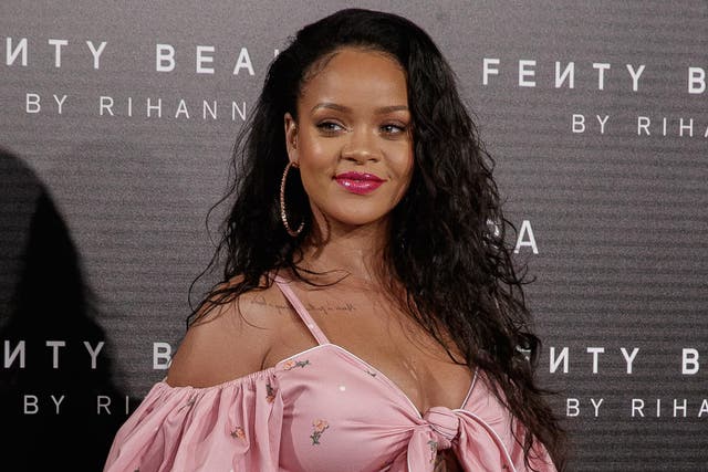 Rihanna at the 'Fenty Beauty' photocall in Madrid, Spain