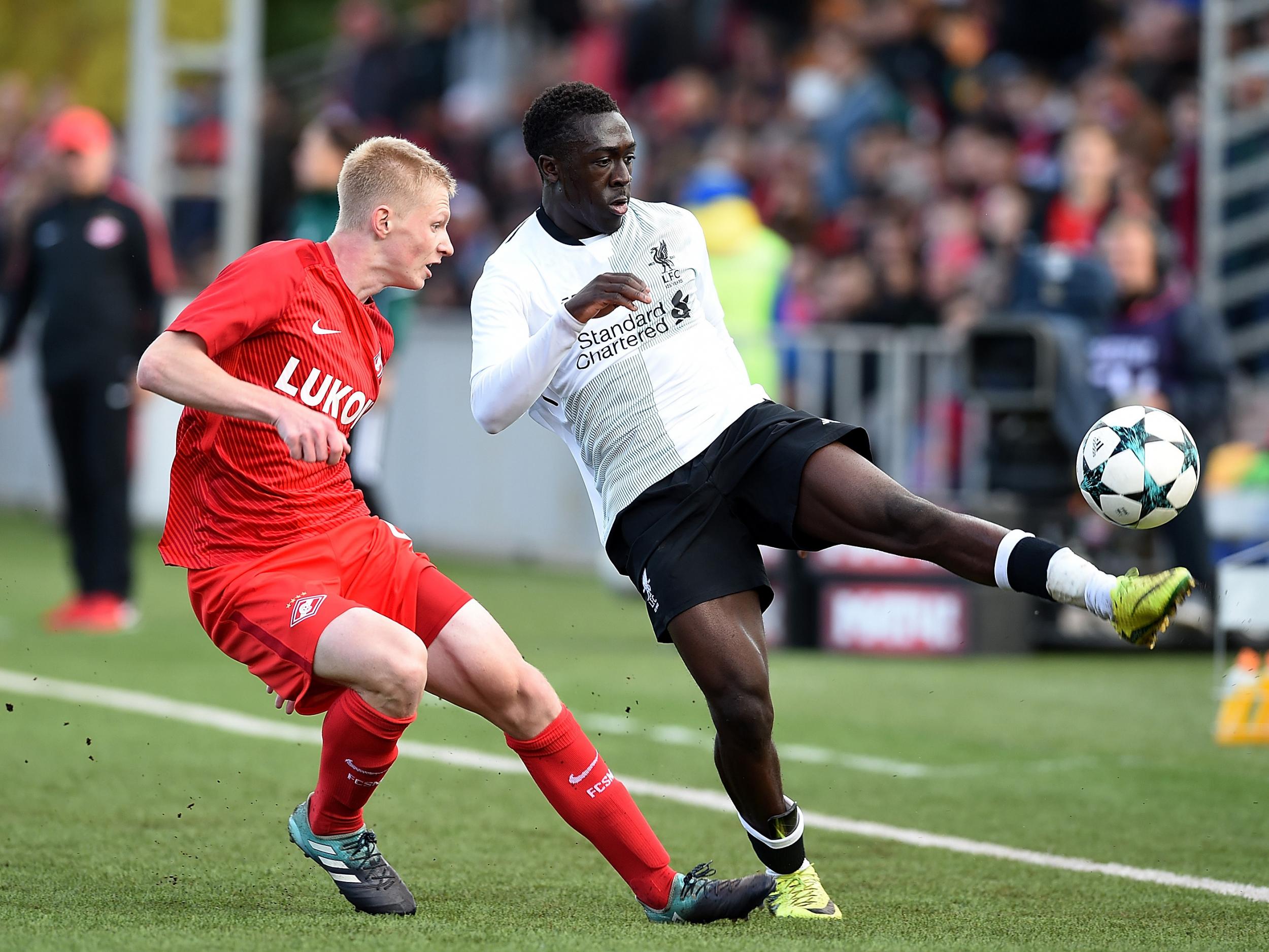 Bobby Adekanye came on as a second-half substitute in Liverpool U18s' 2-1 loss