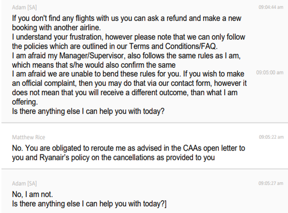 Chat ryanair Ryanair UK