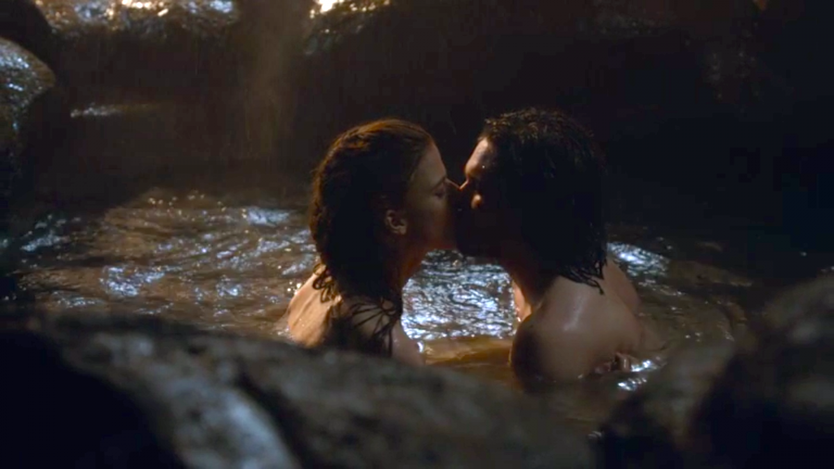 Kit harington and rose leslie sex scene in cave