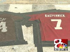 Veterans bar uses 'Lynch Kaepernick' jerseys to make doormat
