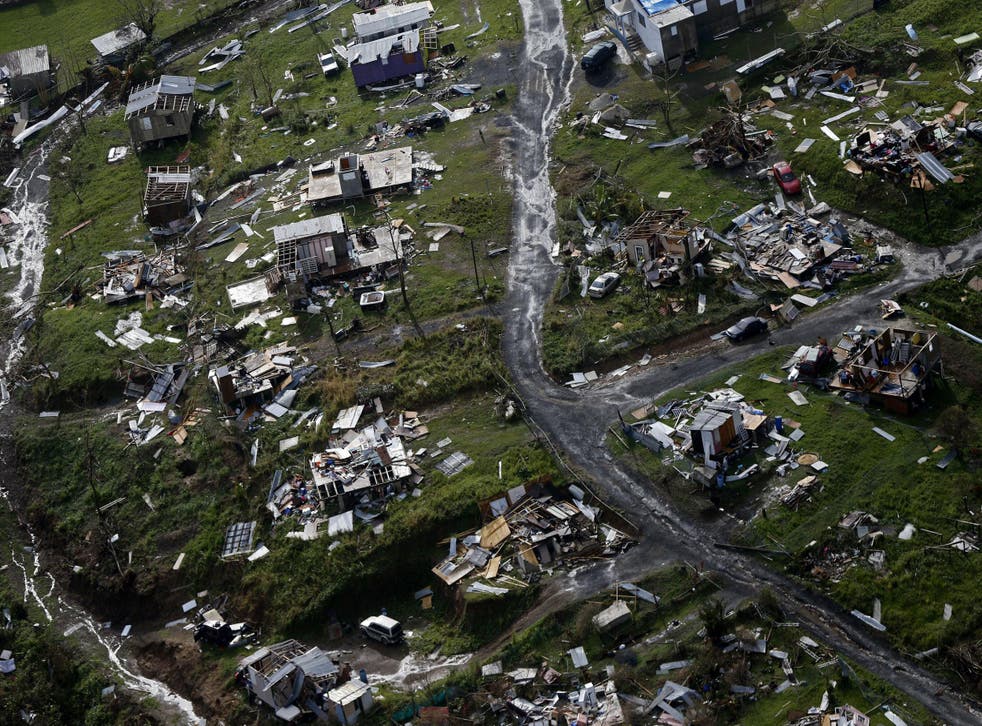 Frustration is mounting about the pace of the response to Hurricane Maria in Puerto Rico, where the destroyed town of Toa Alta is seen on Thursday, Sept. 28, 2017