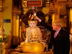 Appalled ambassador stops Boris reciting colonial poem in holy temple