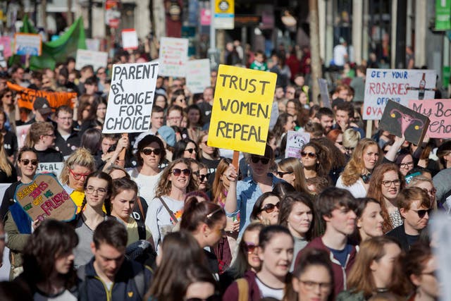 Demonstrators at The March for Choice in Dublin