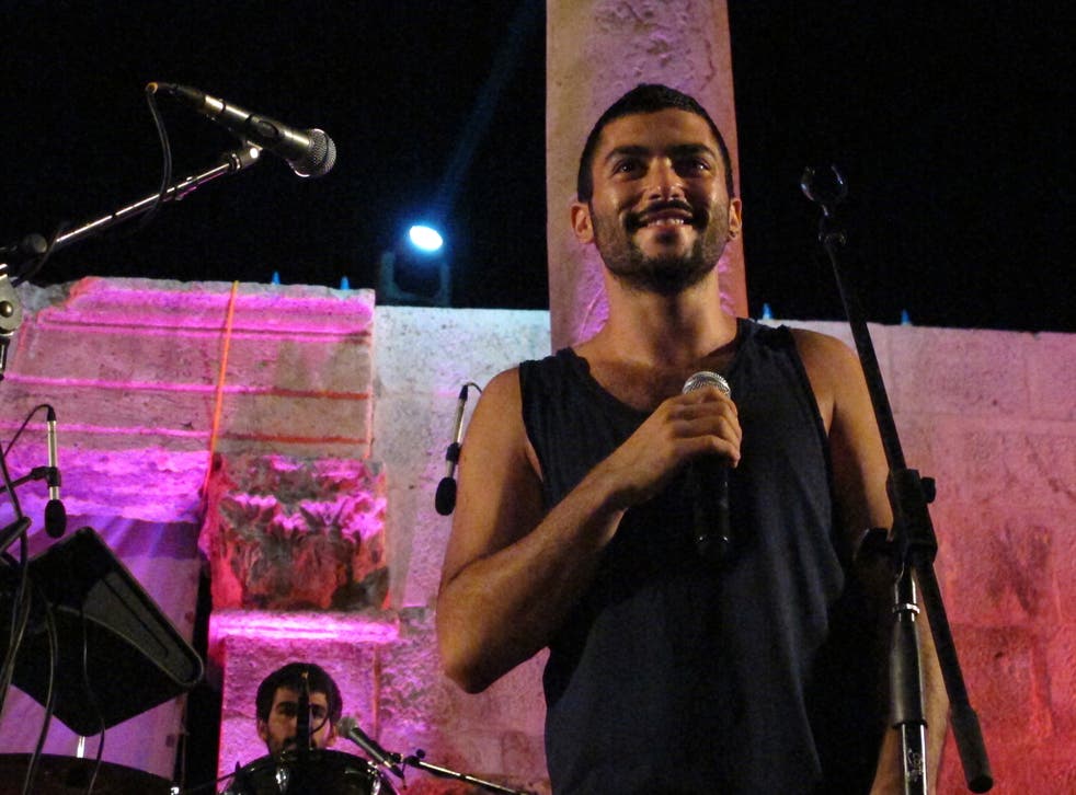 Hamed Sinno, lead singer and song writer of the Lebanese group Mashrou' Leila, whose fans were arrested