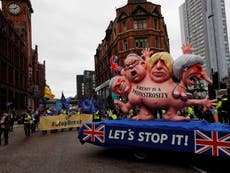 Tens of thousands protest against Tories in central Manchester
