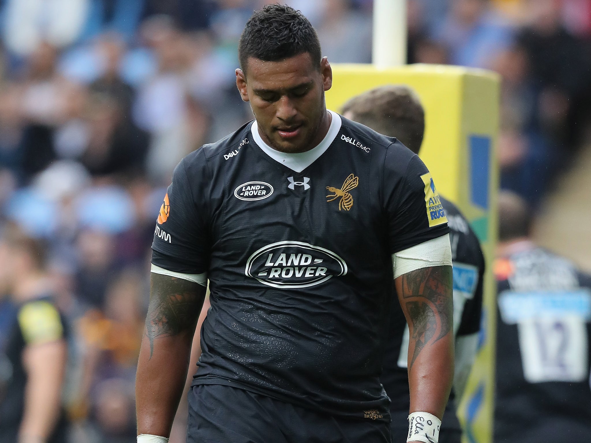 Nathan Hughes limped out of the match before half-time