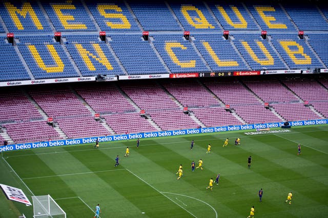 FC Barcelona played Las Palmas at an empty Nou Camp