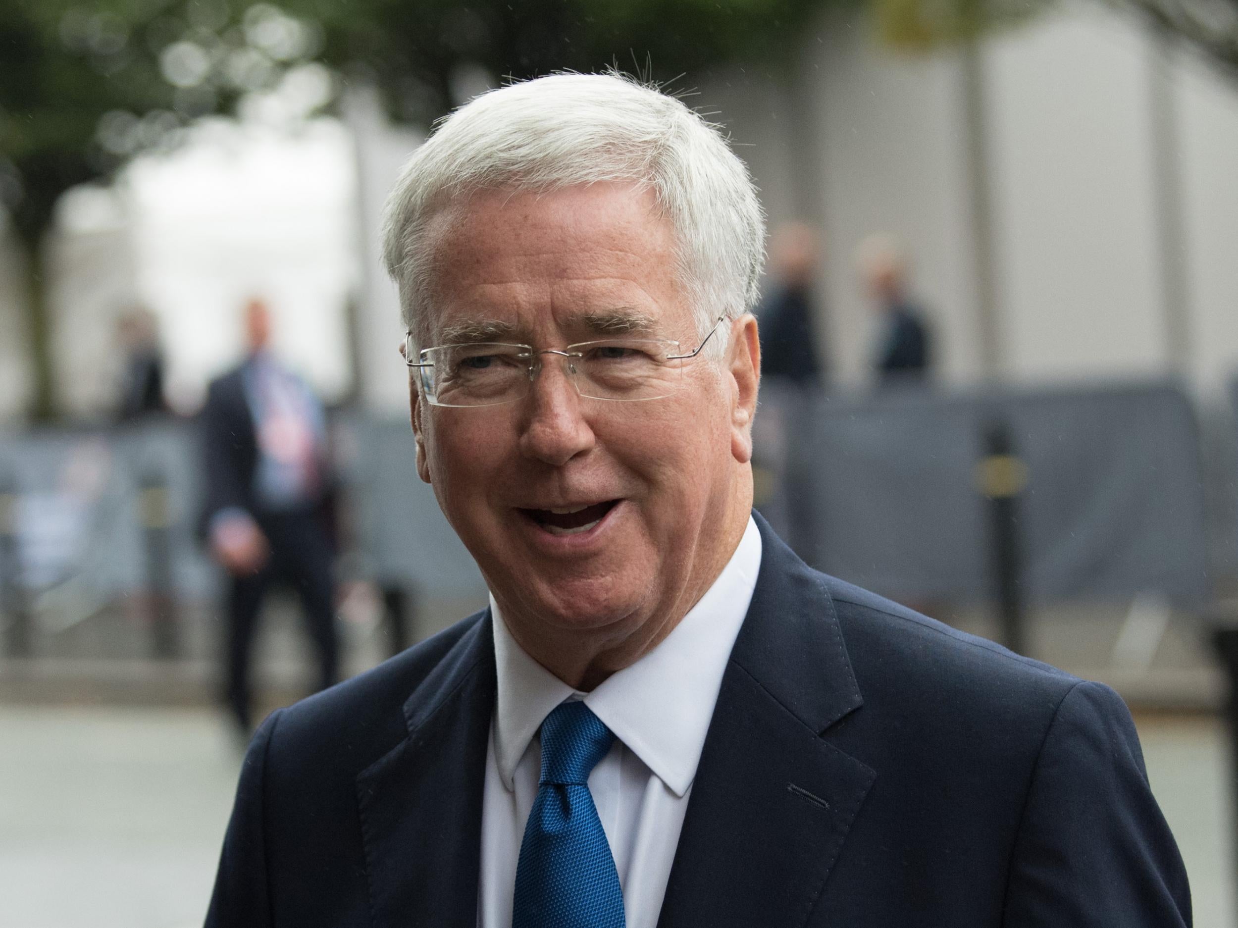 Defence Secretary Sir Michael Fallon arriving at the Conservative conference