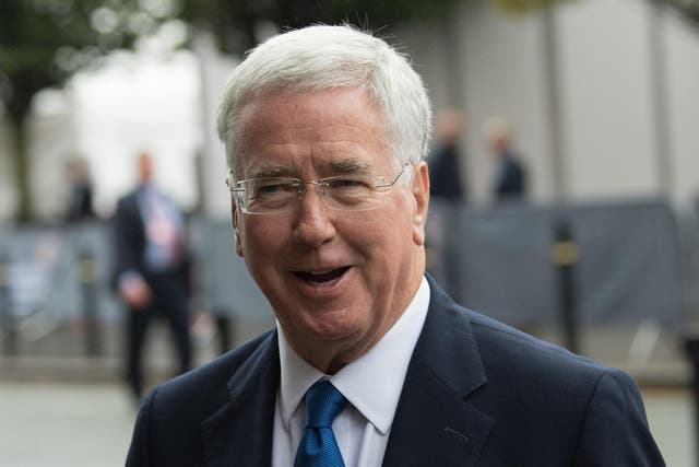 Defence Secretary Sir Michael Fallon arriving at the Conservative conference 