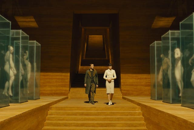 Ryan Gosling as Officer K and Sylvia Hoeks as Luv in 'Blade Runner 2049'