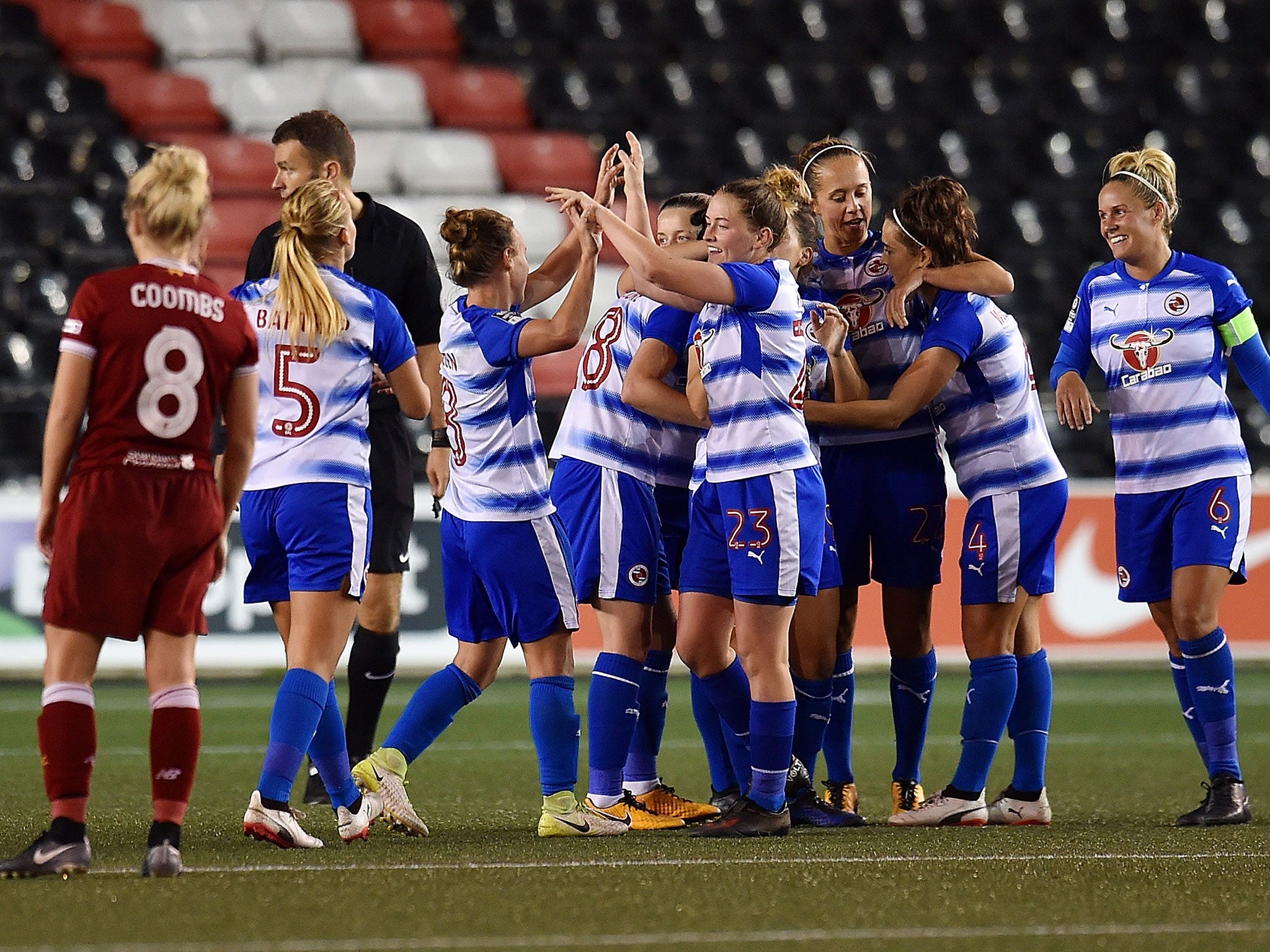 Reading beat Liverpool 3-0 in the Friday night game at Select Security Stadium