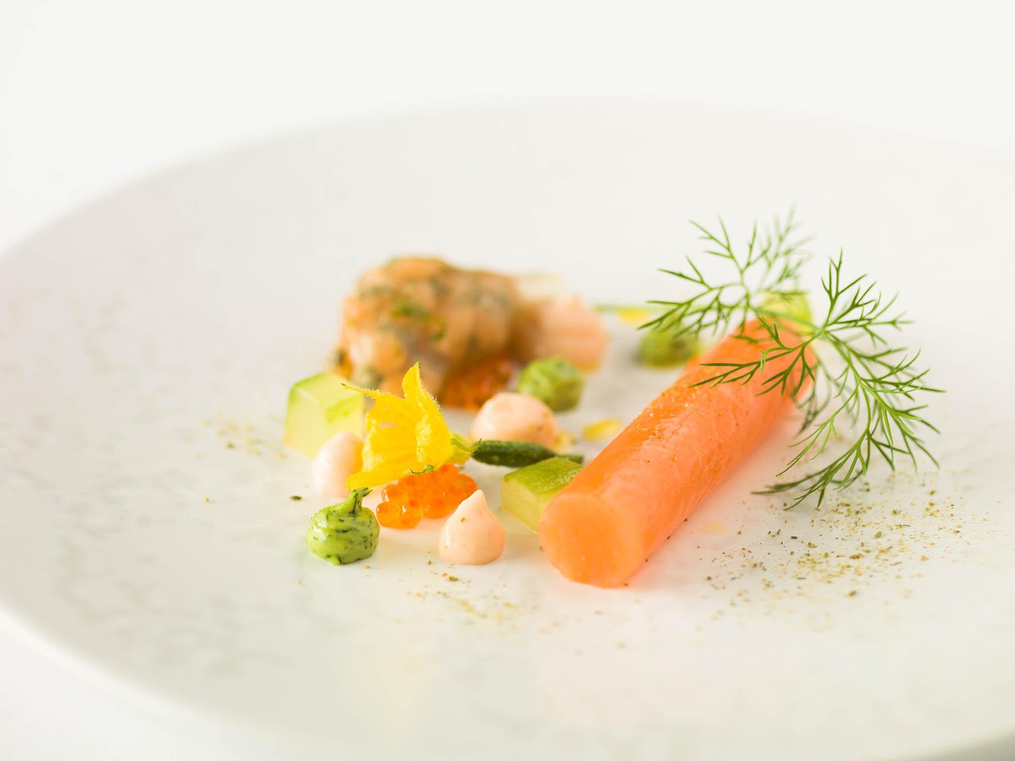 Sea trout is the standout from the seven-course tasting menu at Rockliffe