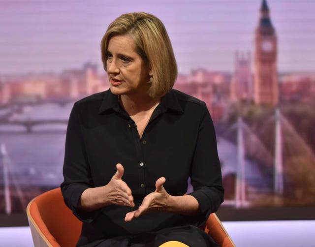 Britain's Home Secretary Amber Rudd, appears on the BBC's Marr Show in London, September 17, 2017