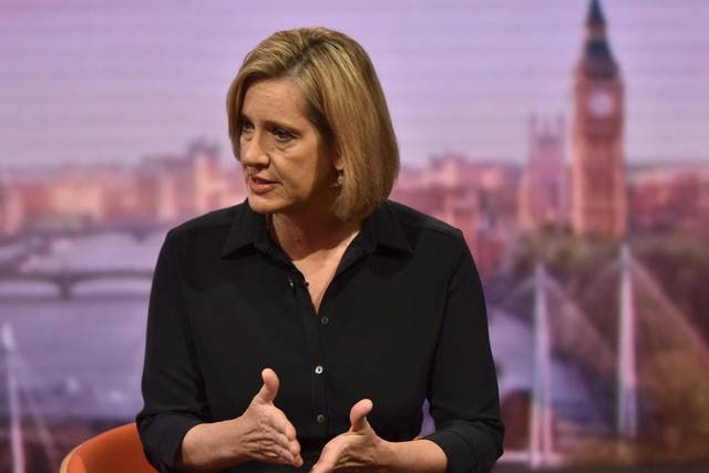 Britain's Home Secretary Amber Rudd, appears on the BBC's Marr Show in London, September 17, 2017