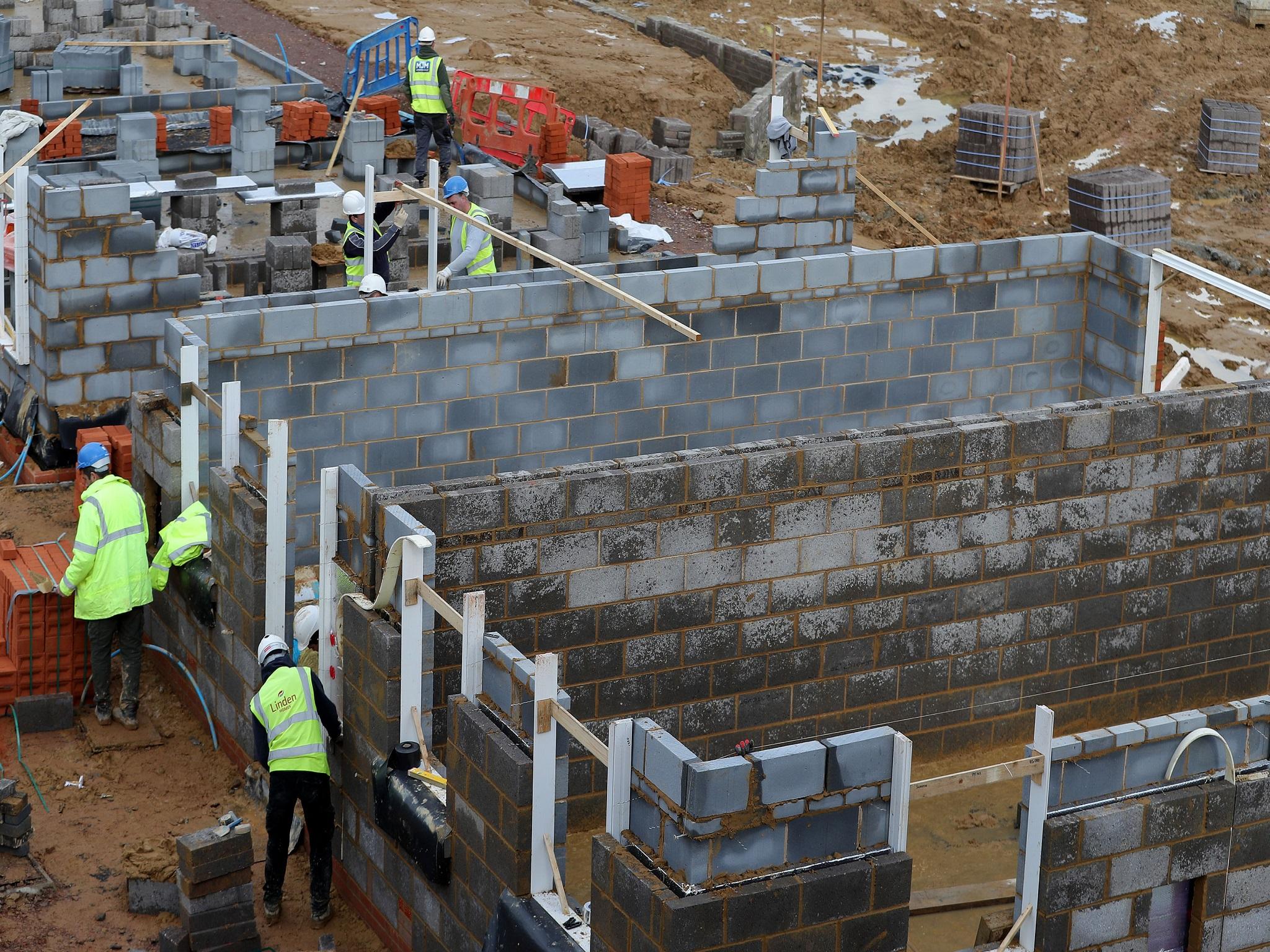 House builders saw growth, but it was also the weakest in six months