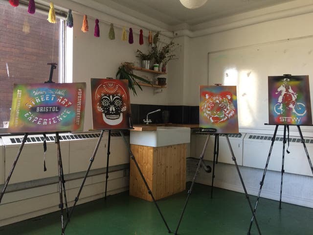 Stencils can be prepared at home, take mere minutes to spray onto a wall and – crucially – you can achieve great results in the dark