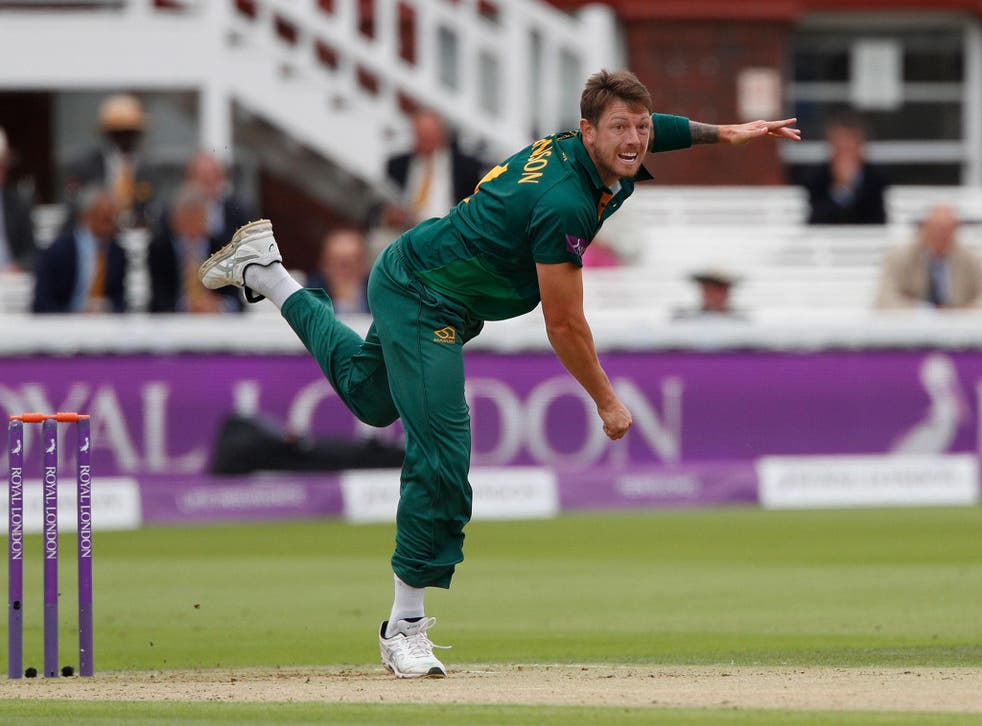 James Pattinson in action for Nottinghamshire