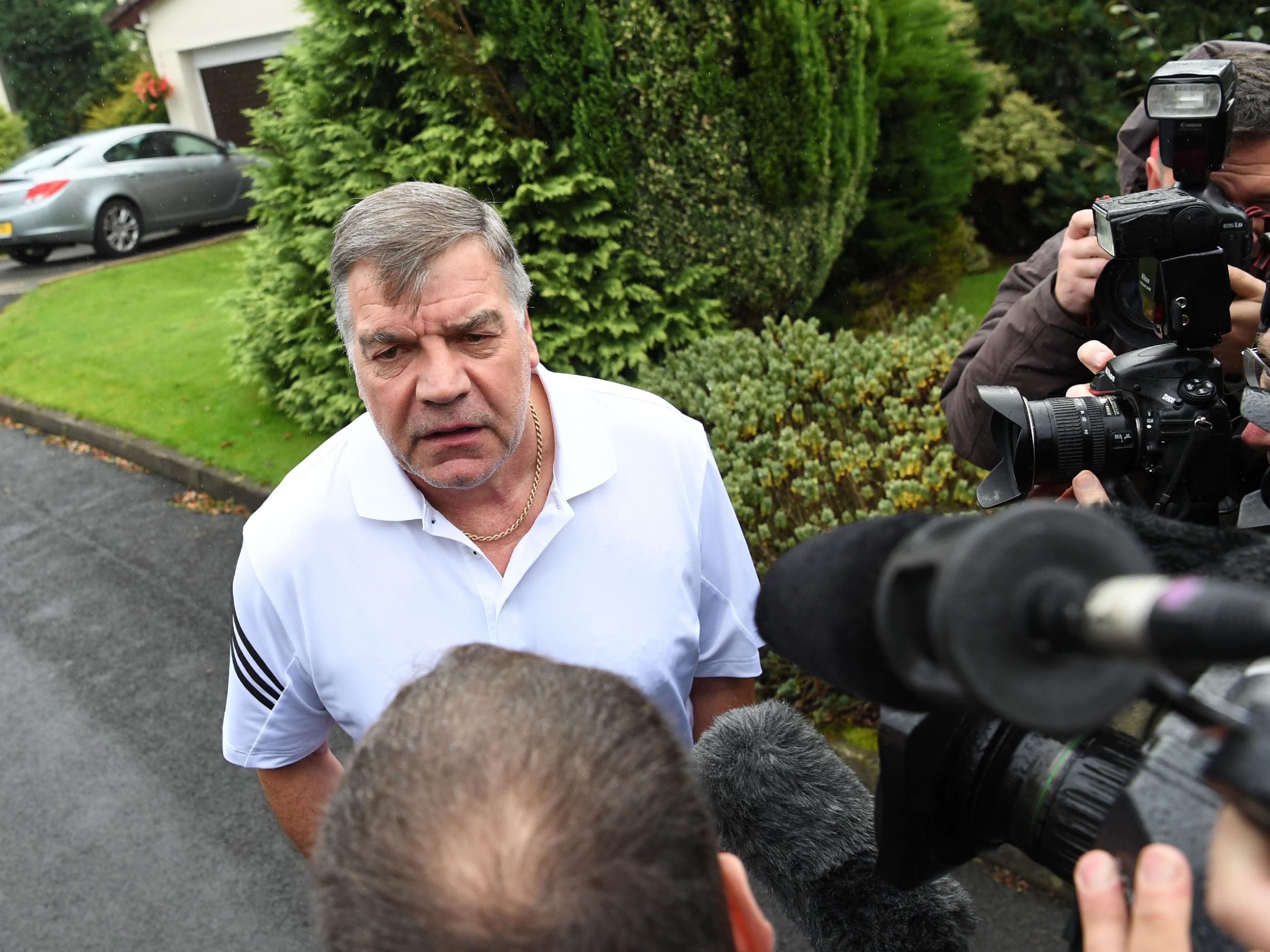 Sam Allardyce speaks to the media after leaving his post as England manager last September