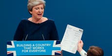 Prankster who handed Theresa May P45 during conference speech arrested