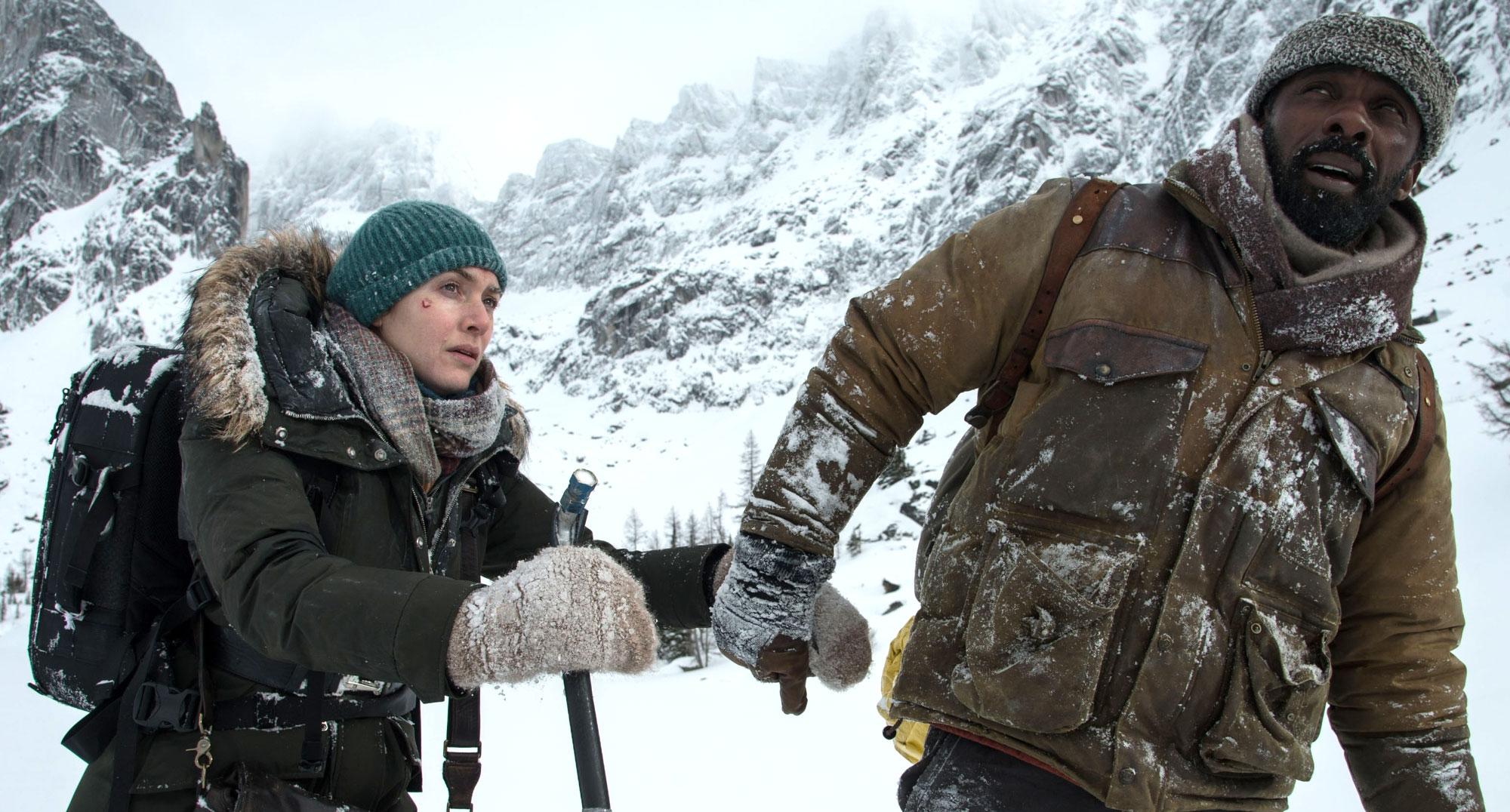 Grim peaks: in the film’s lesser moments, it’s as if Ben (Elba) and Alex (Winslet) are on an especially rugged, outward bound-style adventure holiday