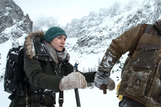 Grim peaks: in the film’s lesser moments, it’s as if Ben (Elba) and Alex (Winslet) are on an especially rugged, outward bound-style adventure holiday