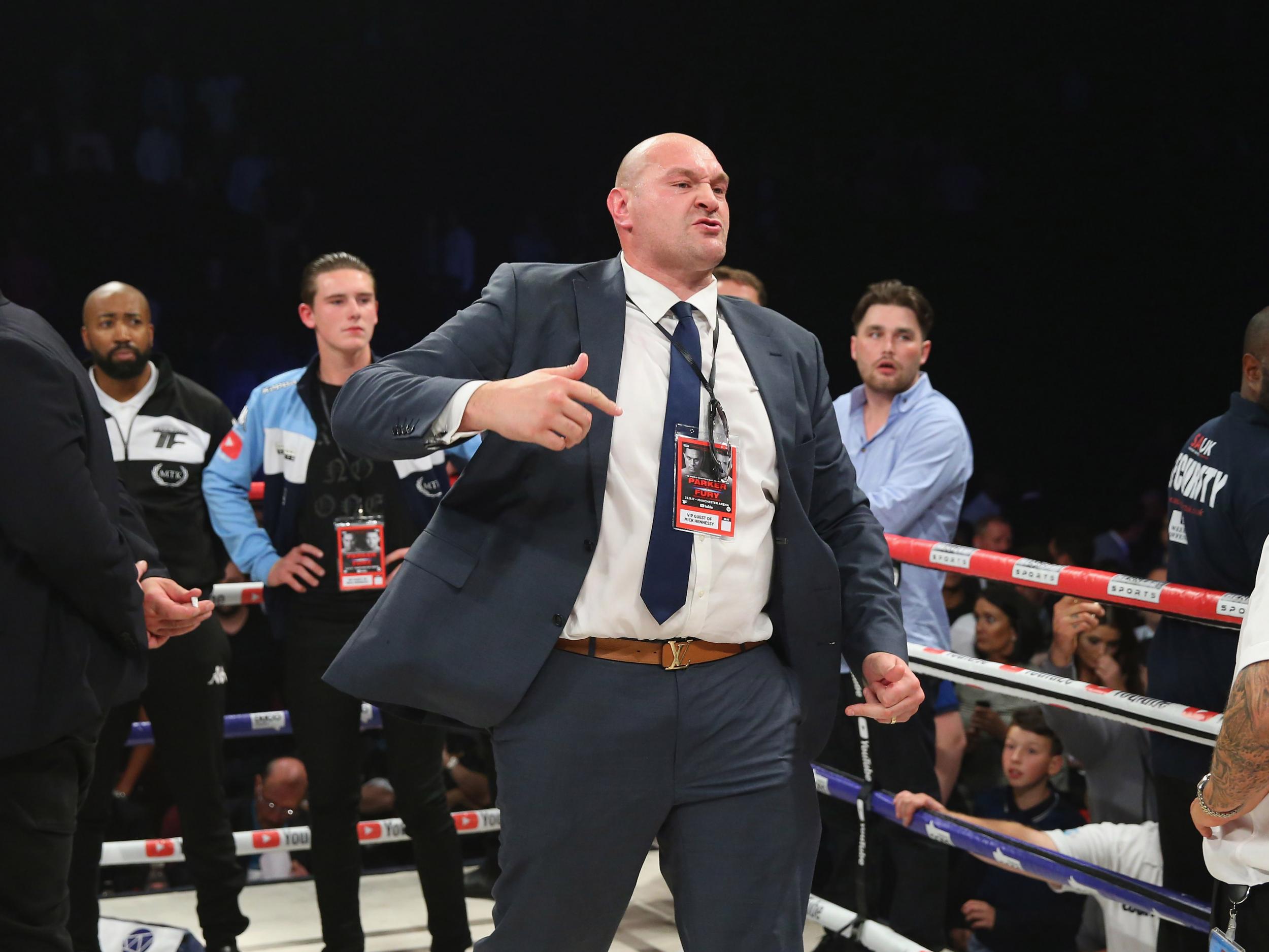 Fury was at ringside for his cousin Hughie's title fight