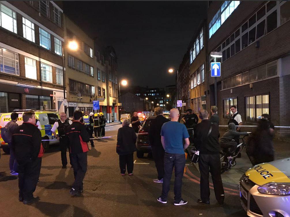 A police cordon in place around Angel tube station, north London